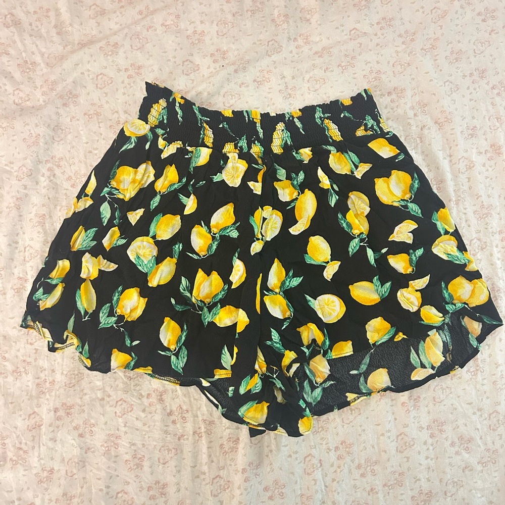 PINK Victoria's Secret High Waist Black and Yellow Shorts